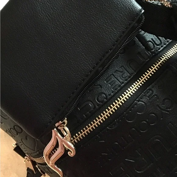 NEW Juicy Couture Black Liquorice Wordplay Overnighter with mini coin/card purse
